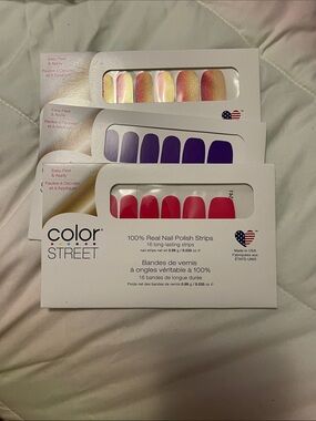 Color Street Nail Strips - Purple, Pink & Shimmer Ombre Set